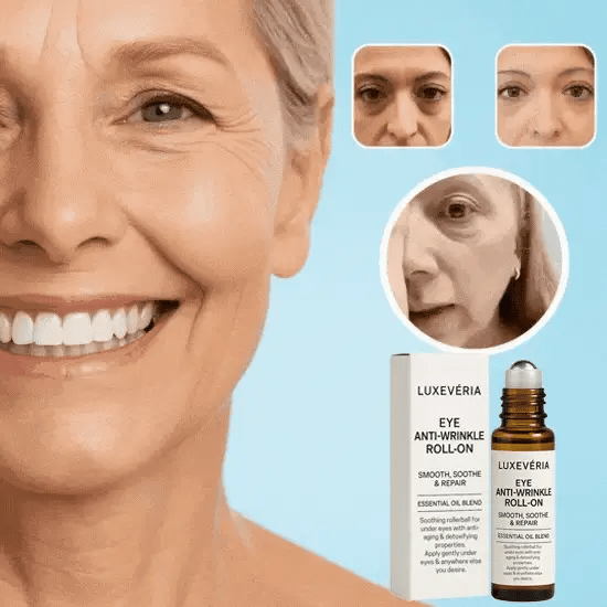 Luxevéria Eye Roller para la hinchazón | Elimina el 97 % de las bolsas debajo de los ojos en 60 segundos. ¡Luce 10 años más joven al instante!
