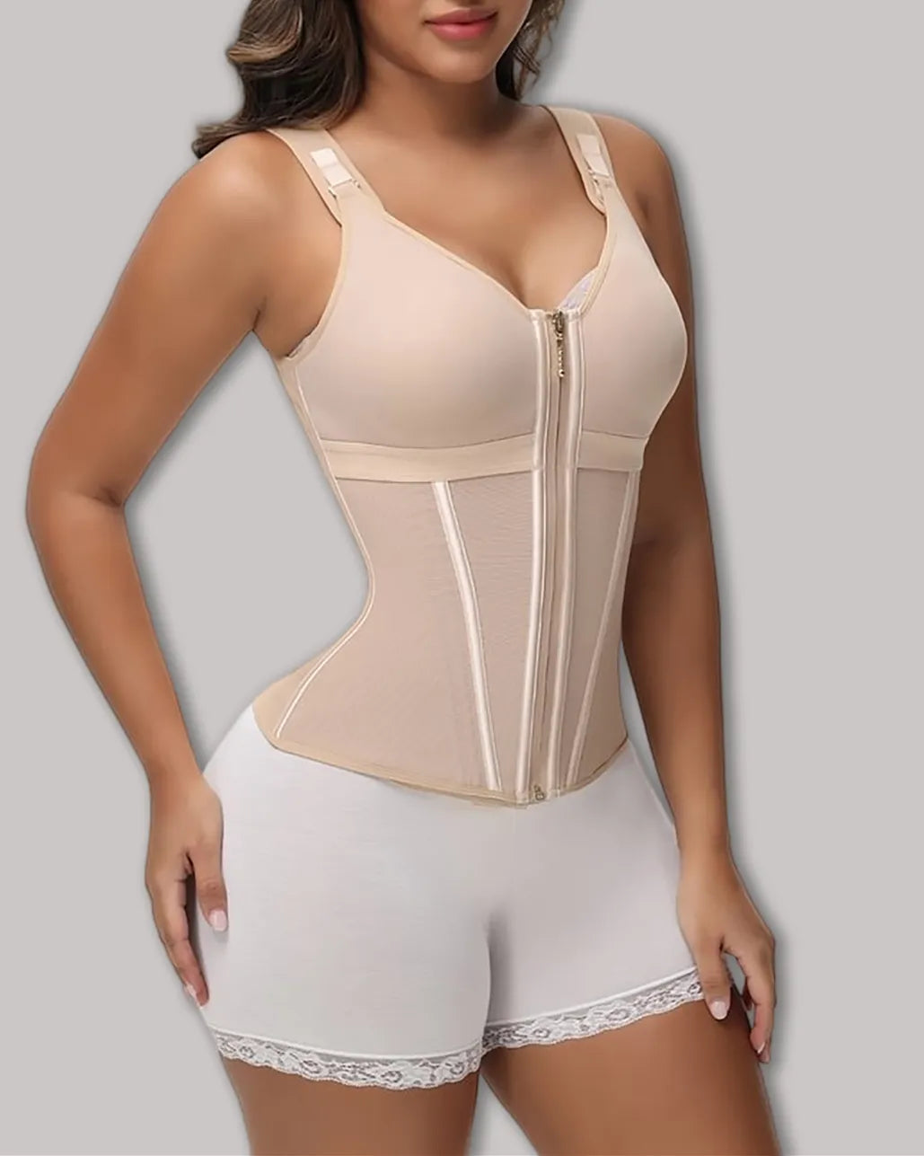 BodyShape Pro – Faja moldeadora 2 en 1 con brasier incorporado y tirantes ajustables
