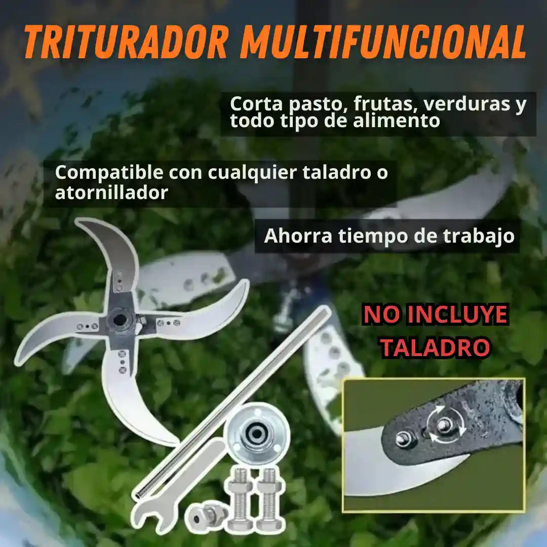 Triturador multifuncional con adaptador para taladro